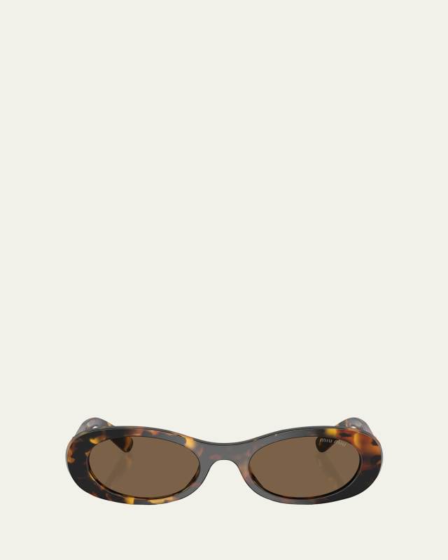 Logo Acetate Oval Sunglasses